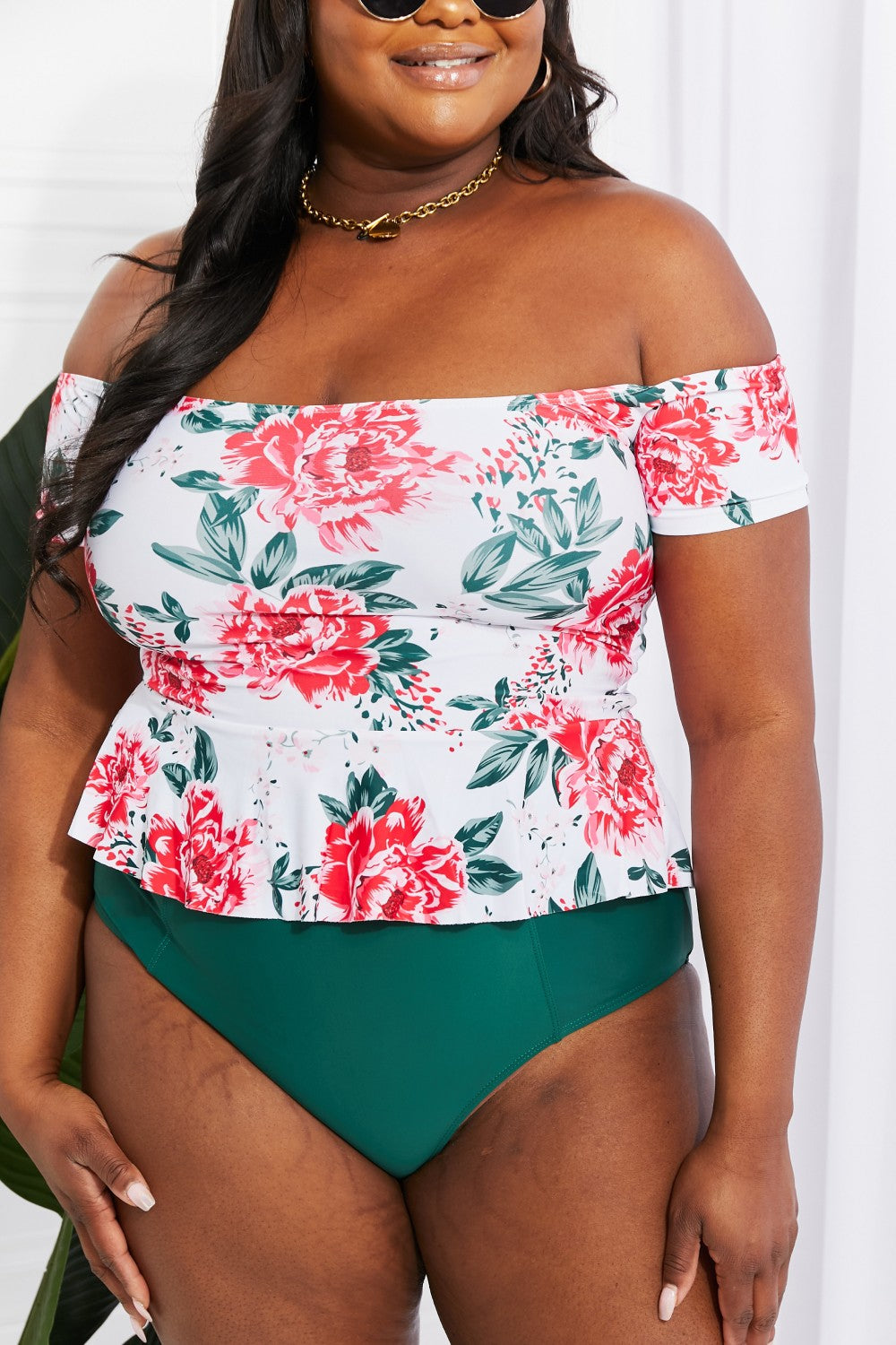 Marina West Swim Coastal Cutie Off-Shoulder Swim Tankini Set (TB9D) T