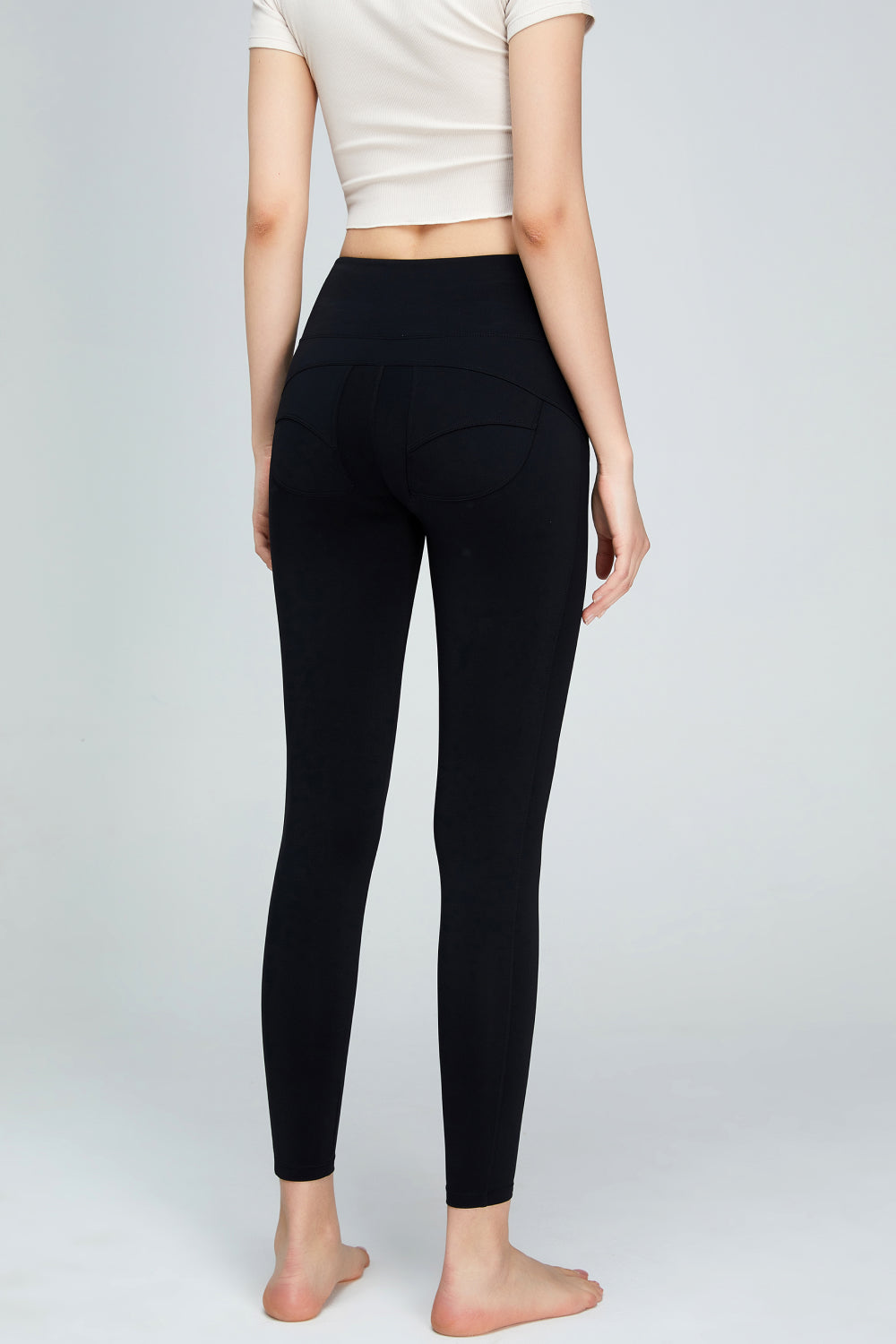 Seam Detail Wide Waistband Sports Leggings (TBL) T
