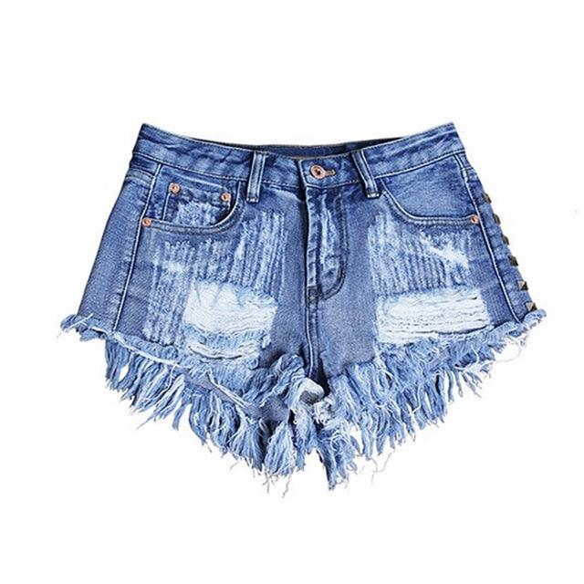 Trending Women's Fashion Brand Ripped High Waisted Short - Jeans Punk Sexy Hot Shorts (D32)(TBL2)