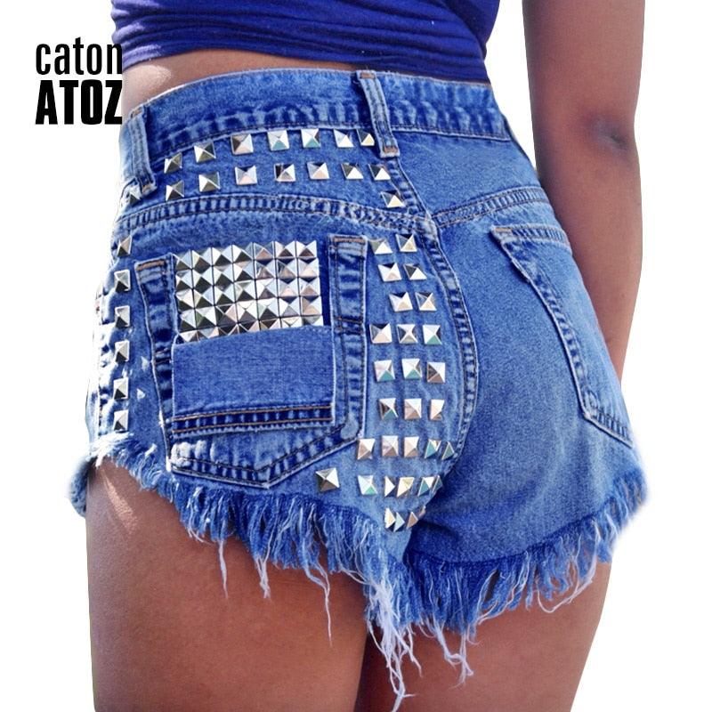 Trending Women's Fashion Brand Ripped High Waisted Short - Jeans Punk Sexy Hot Shorts (D32)(TBL2)