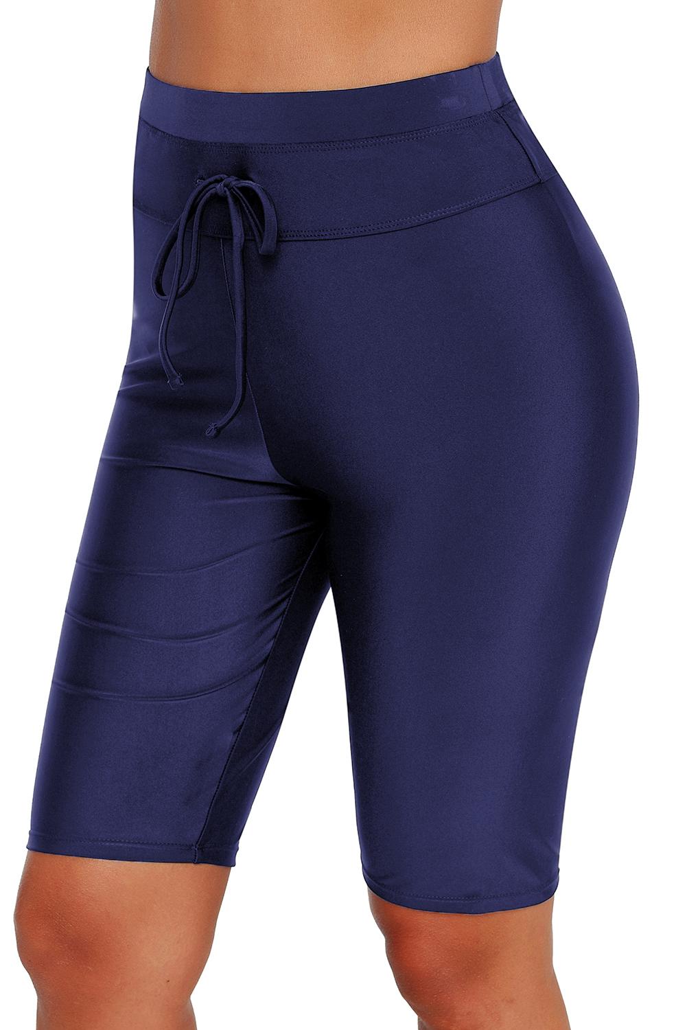 High Waist Drawstring Detail Swim Shorts (TB12D) T