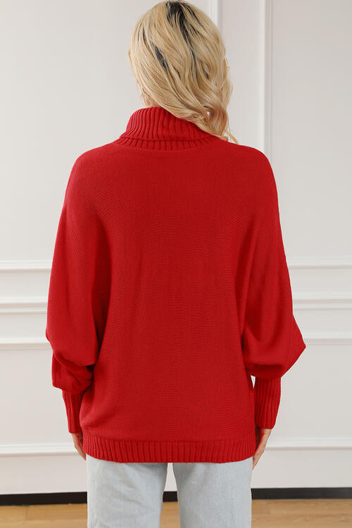 Merry Letter Embroidered High Neck Sweater - Deals DejaVu