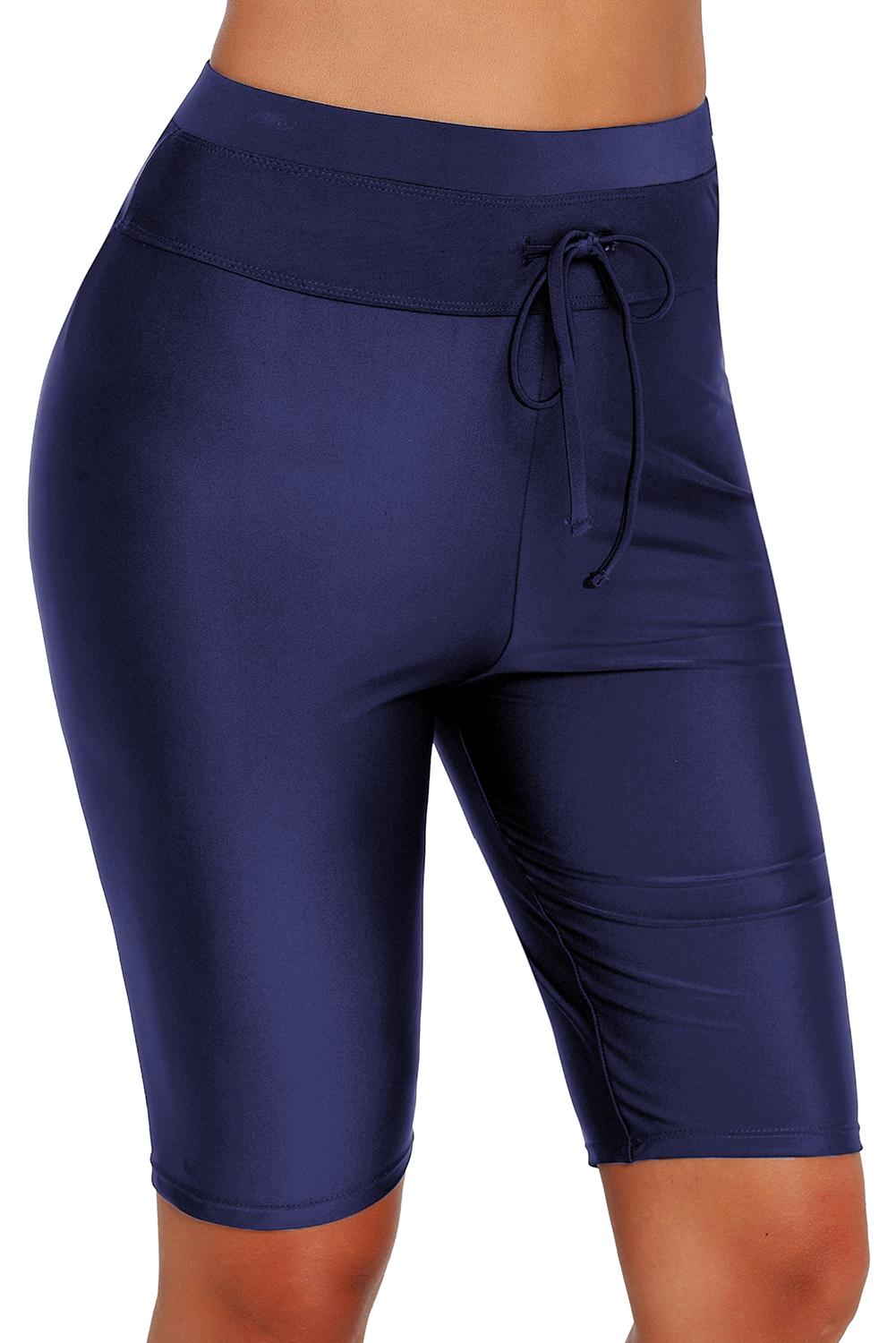 High Waist Drawstring Detail Swim Shorts (TB12D) T