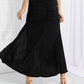 White Birch Full Size Up and Up Ruched Slit Maxi Skirt in Black (TB7) T - Deals DejaVu