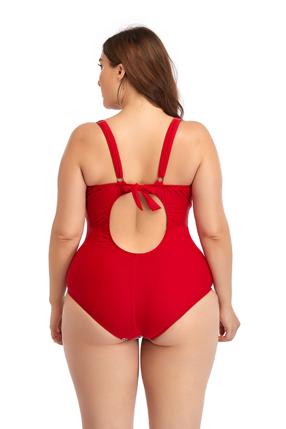 Floral Drawstring Detail One-Piece Swimsuit (TB10D) T
