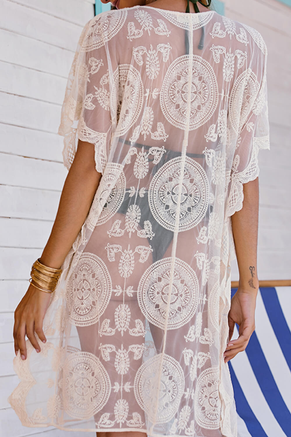 Lace-Up Sheer Cover Up (TB11D) T