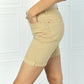 Judy Blue Mariana Full Size Midrise Khaki Cuffed Bermuda Shorts (TBL2) T - Deals DejaVu