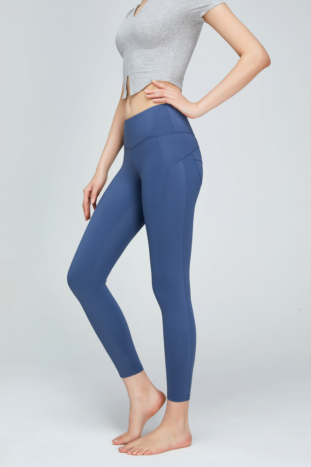 Seam Detail Wide Waistband Sports Leggings (TBL) T