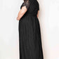 V-Neck Short Sleeve Lace Maxi Dress (BWMT) T - Deals DejaVu