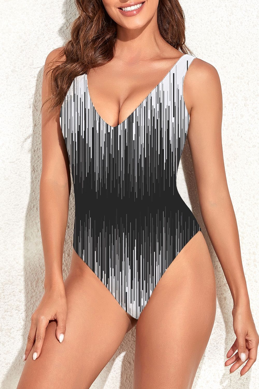 V-Neck Backless One-Piece Swimsuit (TB10D) T