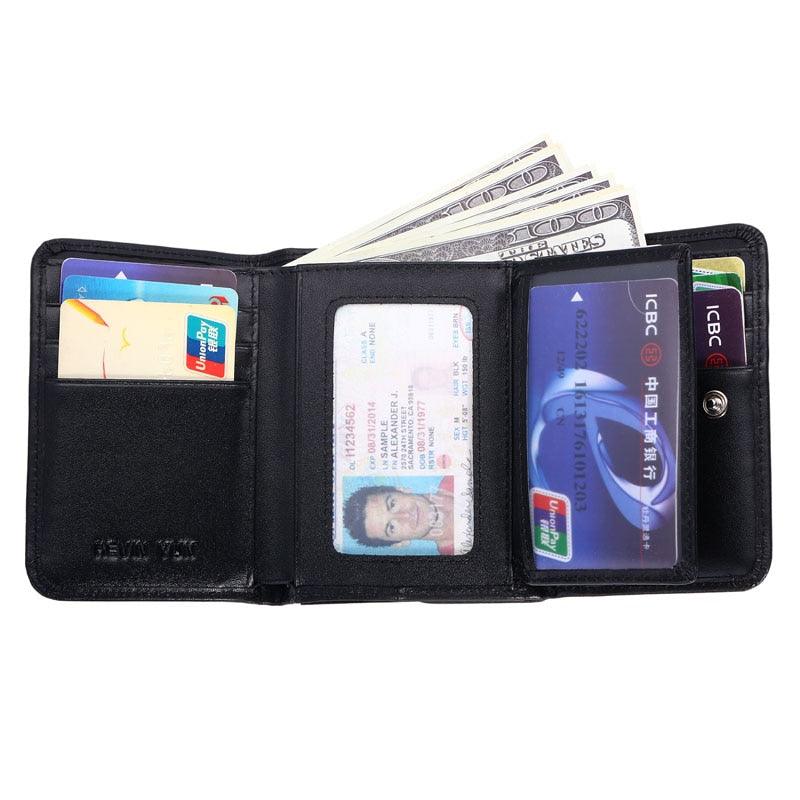 Fashion Genuine Leather Men Wallets - Short Design Credit Card Holder Wallet wiWh Coin Pocket (1U17)