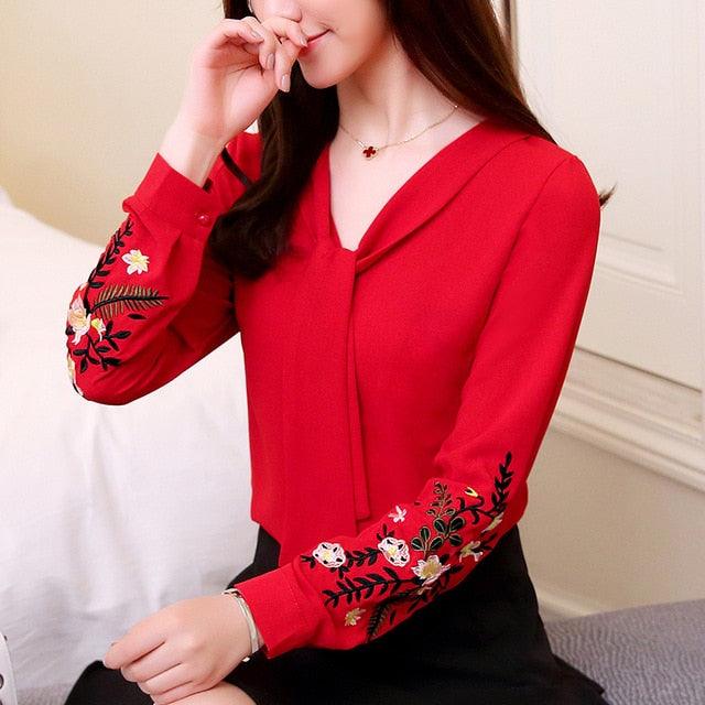 Trending Women Blouses - Long Sleeve Chiffon Women Shirt - Office Lady Tops (TB1)(BCD2)(F19)(F35)