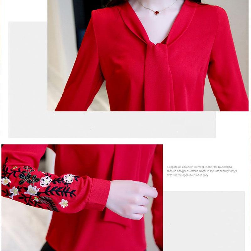Trending Women Blouses - Long Sleeve Chiffon Women Shirt - Office Lady Tops (TB1)(BCD2)(F19)(F35)