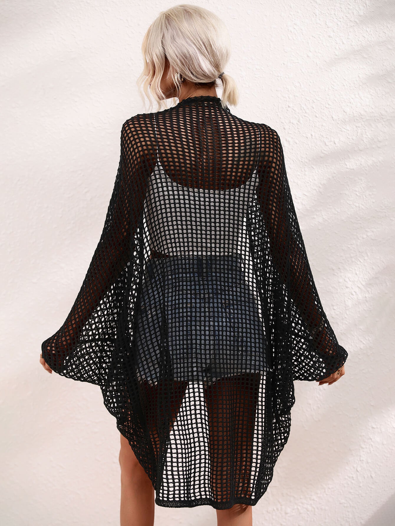 Openwork Open Front Longline Cover Up (TB11D) T