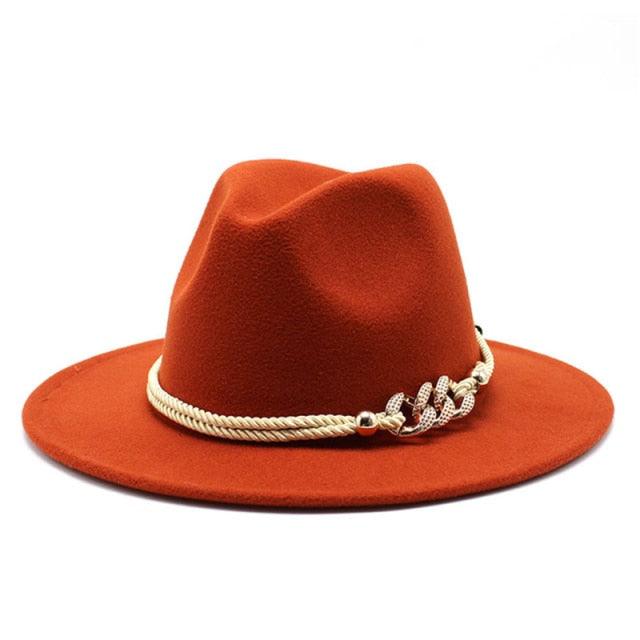 Wonderful Wide Derby Top Hat - Solid Felt Fedoras Hat - Artificial Wool Blend Jazz Cap (D44)(WH8)