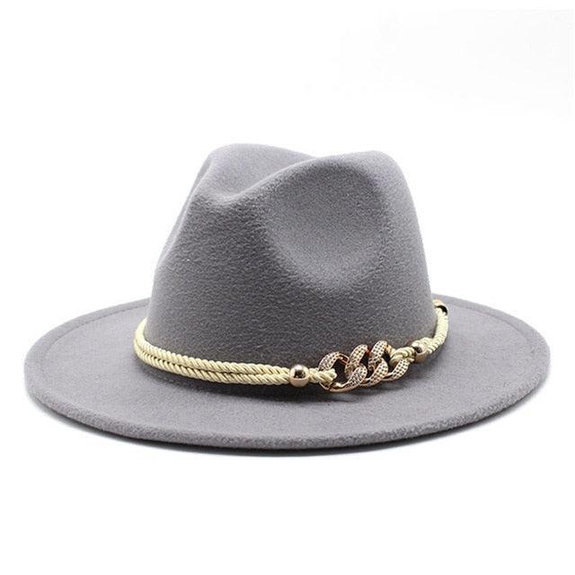 Wonderful Wide Derby Top Hat - Solid Felt Fedoras Hat - Artificial Wool Blend Jazz Cap (D44)(WH8)