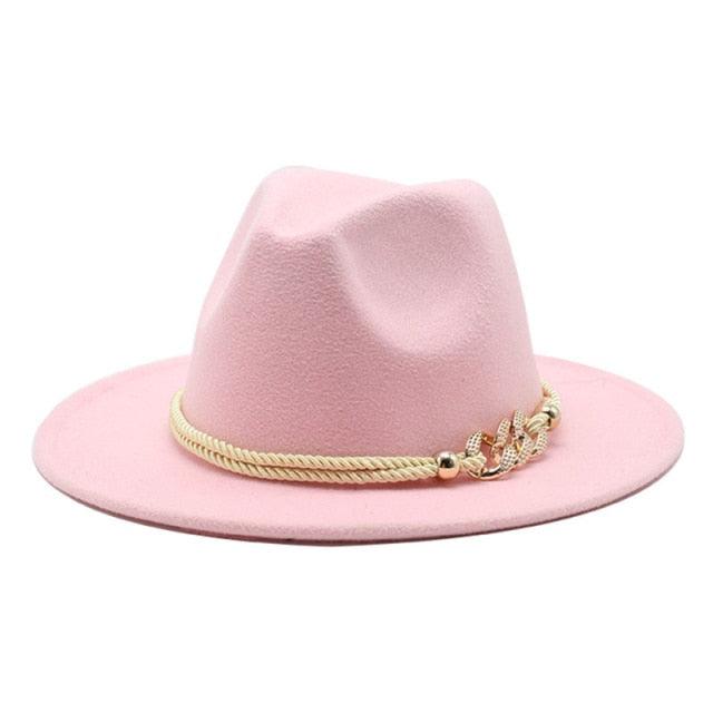 Wonderful Wide Derby Top Hat - Solid Felt Fedoras Hat - Artificial Wool Blend Jazz Cap (D44)(WH8)