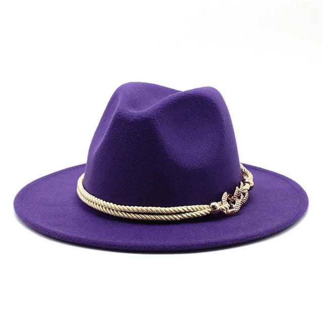 Wonderful Wide Derby Top Hat - Solid Felt Fedoras Hat - Artificial Wool Blend Jazz Cap (D44)(WH8)