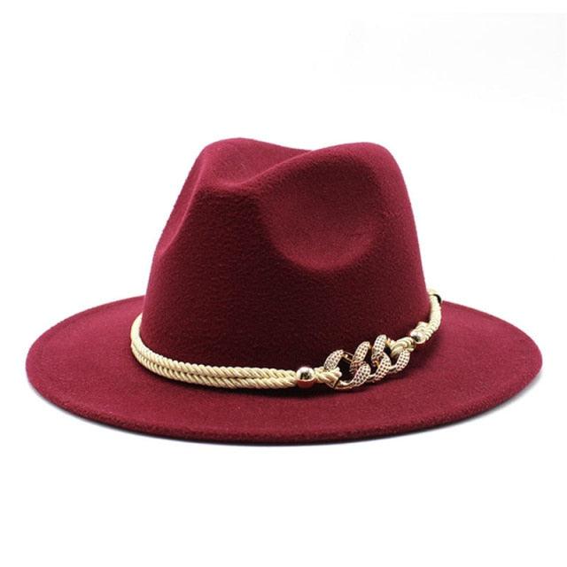 Wonderful Wide Derby Top Hat - Solid Felt Fedoras Hat - Artificial Wool Blend Jazz Cap (D44)(WH8)