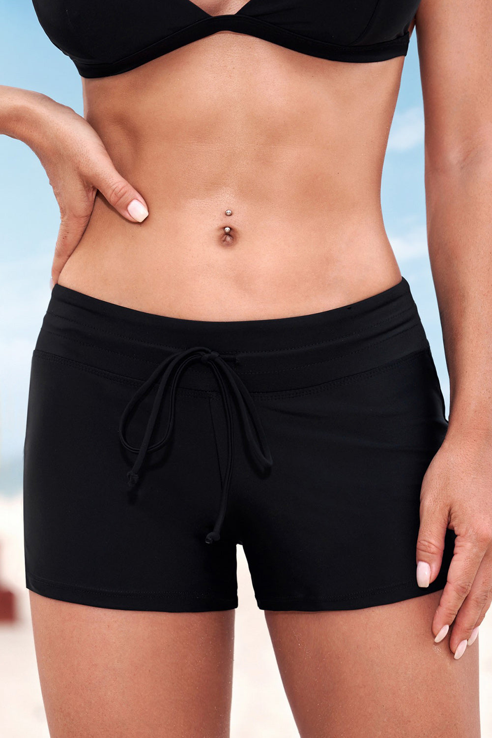 Full Size Run Contrast Drawstring Swim Bottoms (TB12D) T