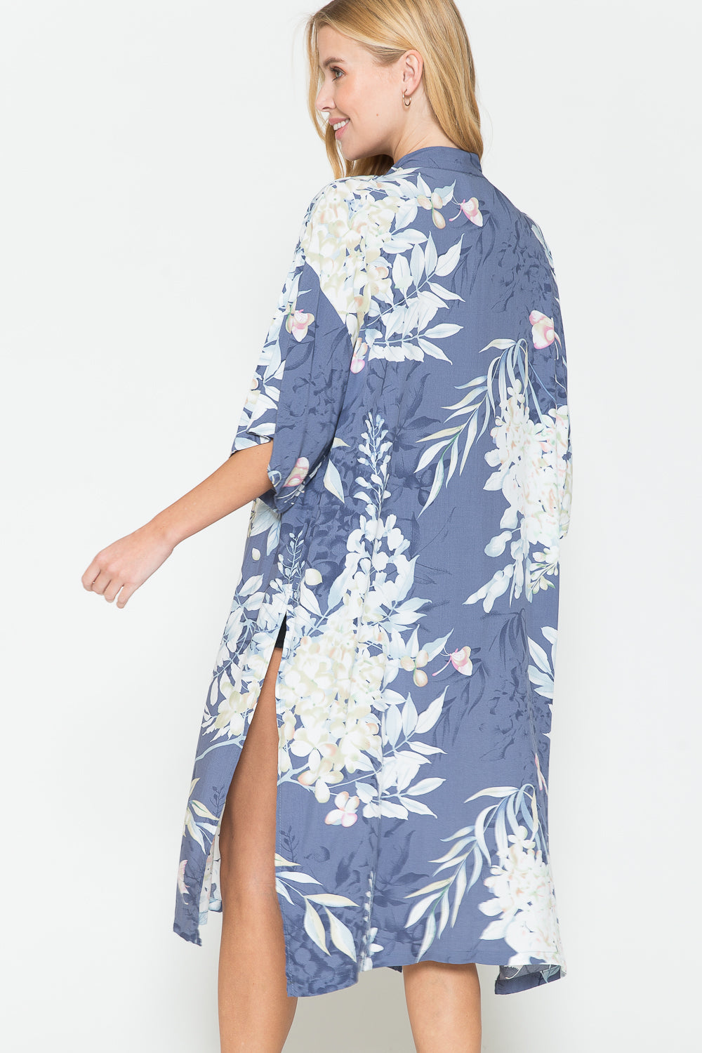Justin Taylor Botanical Print Split Cover Up (TB11D) T