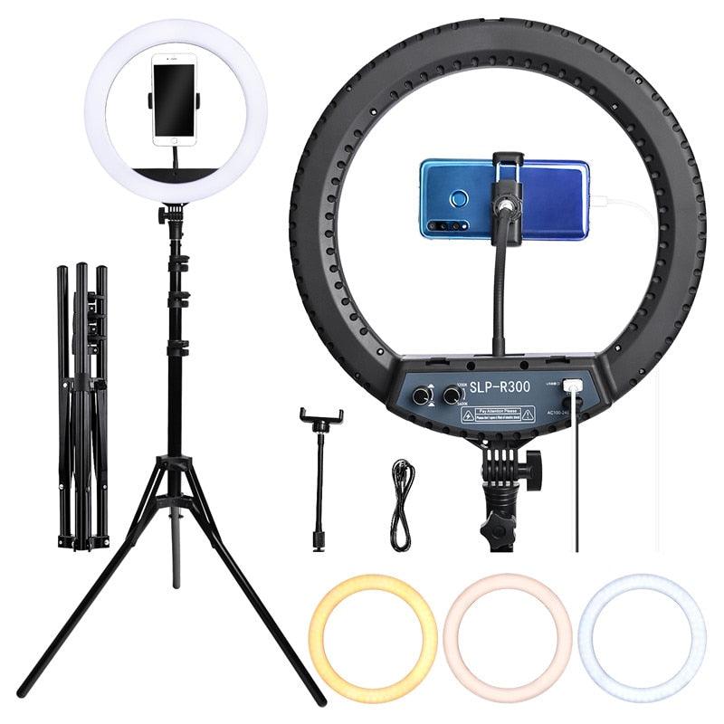 SLP-R300 300Pcs LED Ring Light Photographic Lighting Ring light 60W Ring Lamp With Tripod Stand For Camera Phone Makeup (MC7)(1U54)