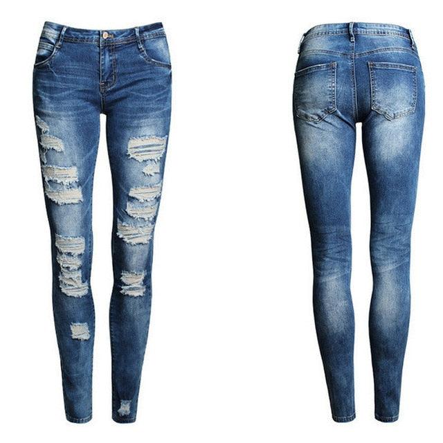Sexy High Waisted Women Jeans - Fashionable Women's Ripped Jeans - Plus size (TB6)(BCD3)