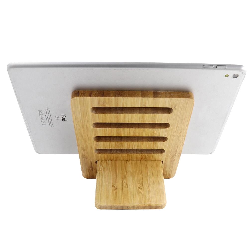 Great Bamboo Adjustable Tablet Stand Multi-angle Portable Holder for iPad or Cellphones (TLC2)
