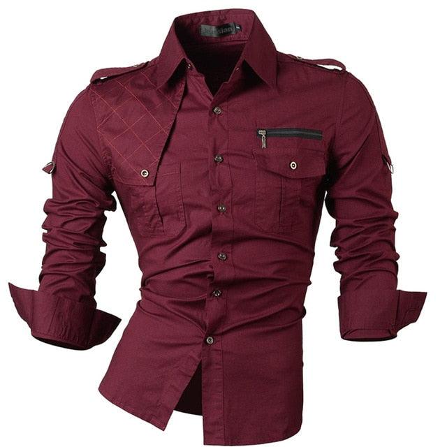Spring Autumn Features Shirts - Men Casual Shirt - New Arrival Long Sleeve Casual Slim Fit (TM1)(CC1)(F8)