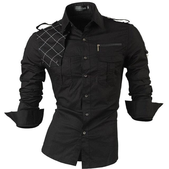 Spring Autumn Features Shirts - Men Casual Shirt - New Arrival Long Sleeve Casual Slim Fit (TM1)(CC1)(F8)