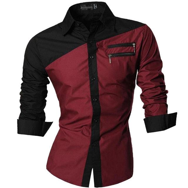 Spring Autumn Features Shirts - Men Casual Shirt - New Arrival Long Sleeve Casual Slim Fit (TM1)(CC1)(F8)