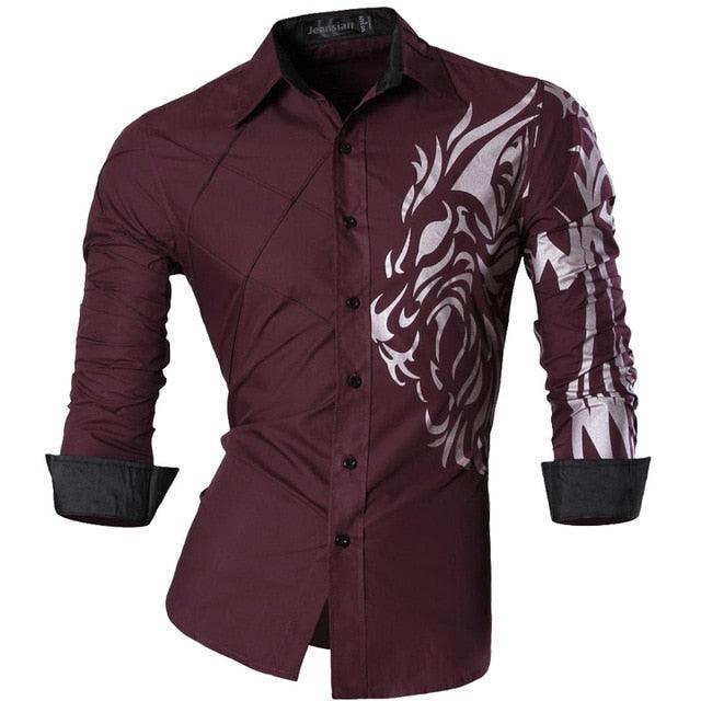 Spring Autumn Features Shirts - Men Casual Shirt - New Arrival Long Sleeve Casual Slim Fit (TM1)(CC1)(F8)