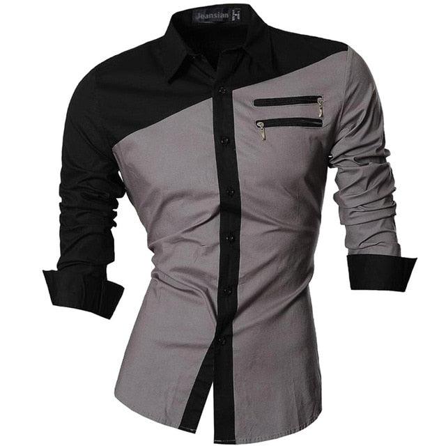 Spring Autumn Features Shirts - Men Casual Shirt - New Arrival Long Sleeve Casual Slim Fit (TM1)(CC1)(F8)