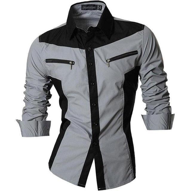 Spring Autumn Features Shirts - Men Casual Shirt - New Arrival Long Sleeve Casual Slim Fit (TM1)(CC1)(F8)