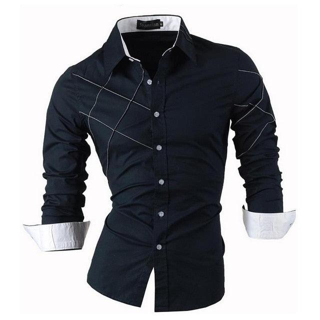 Spring Autumn Features Shirts - Men Casual Shirt - New Arrival Long Sleeve Casual Slim Fit (TM1)(CC1)(F8)