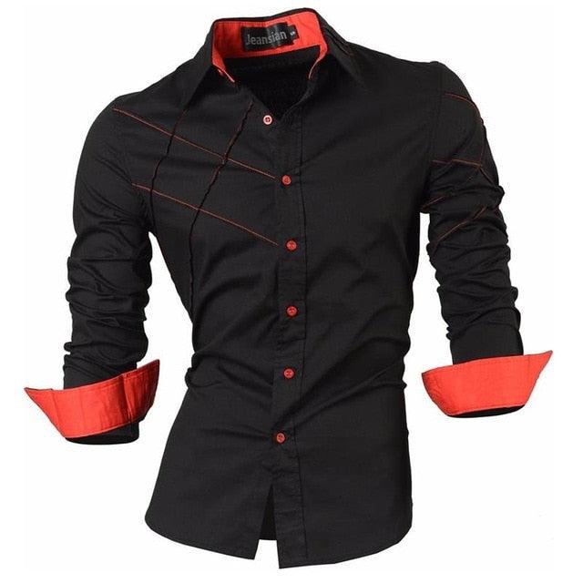 Spring Autumn Features Shirts - Men Casual Shirt - New Arrival Long Sleeve Casual Slim Fit (TM1)(CC1)(F8)