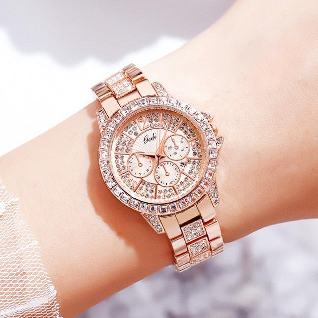 Women's Watch Rhinestone Diamond Style Ladies Wrist Watch (9WH3)(F82)