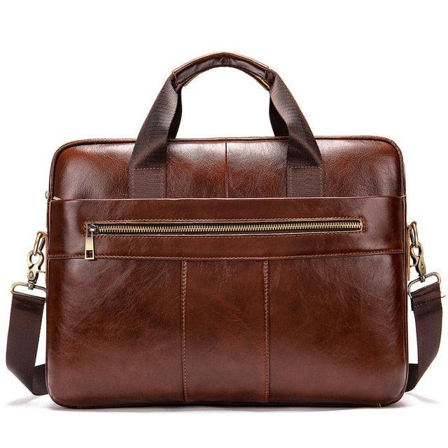Briefcase Bag - Genuine Leather Laptop Bag - Business Tote Document Office Portable Shoulder Bag (D78)(LT4)