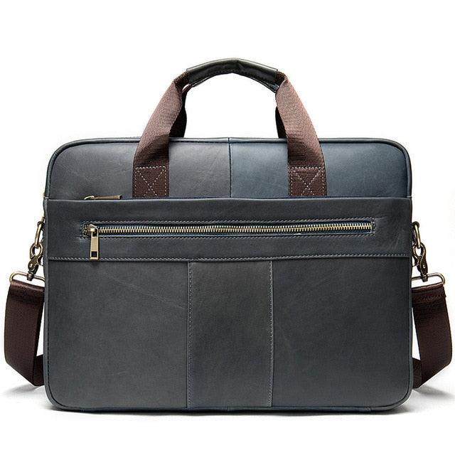 Briefcase Bag - Genuine Leather Laptop Bag - Business Tote Document Office Portable Shoulder Bag (D78)(LT4)