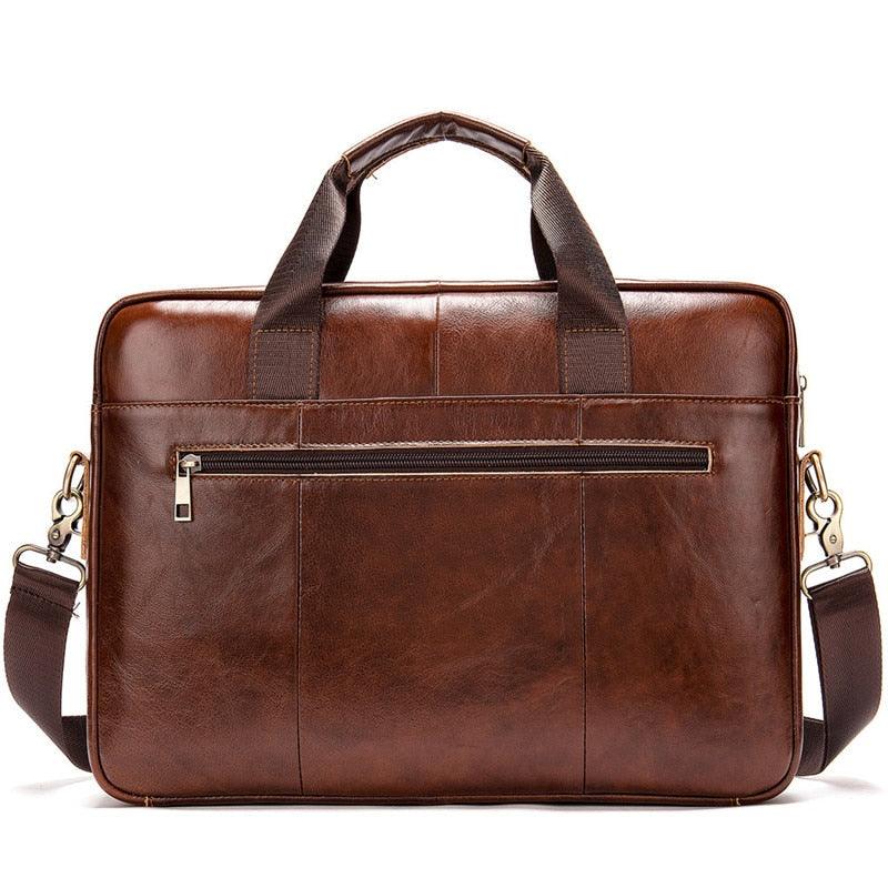 Briefcase Bag - Genuine Leather Laptop Bag - Business Tote Document Office Portable Shoulder Bag (D78)(LT4)