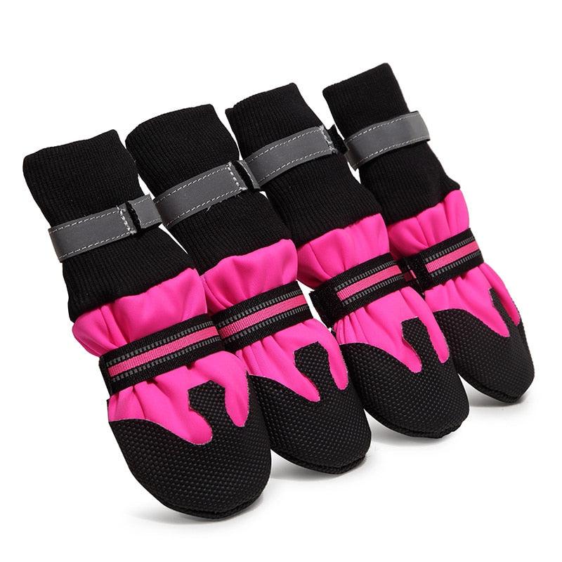 Dog Shoes Waterproof Winter Anti-slip Dog Booties Paw Protector Warm Reflective Shoes (W8)(F69)