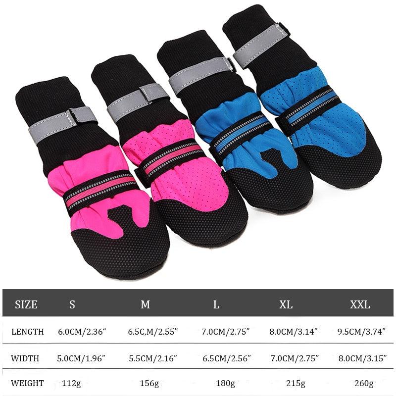 Dog Shoes Waterproof Winter Anti-slip Dog Booties Paw Protector Warm Reflective Shoes (W8)(F69)