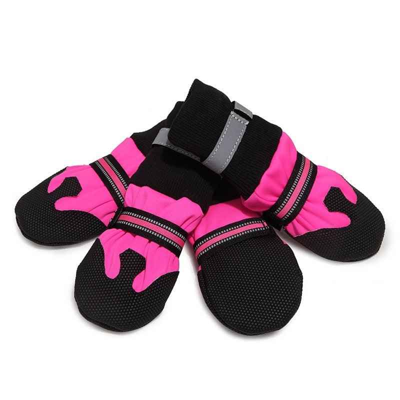 Dog Shoes Waterproof Winter Anti-slip Dog Booties Paw Protector Warm Reflective Shoes (W8)(F69)