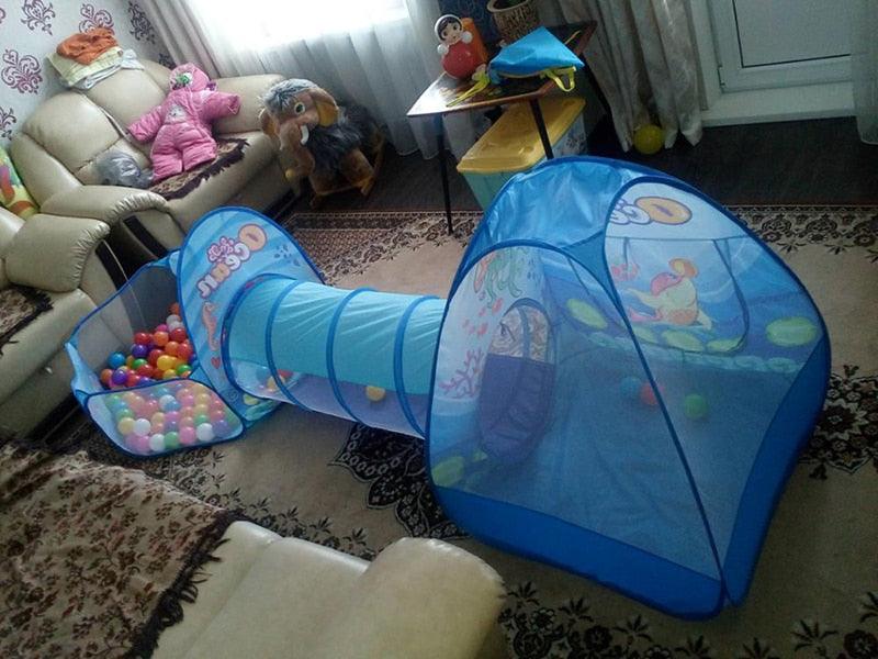 Enjoyable Toy Tunnel Tent Ocean Series - Cartoon Game Big Space - Ball Pits Portable Pool - Foldable Children Outdoor - Sports Educational (D2)(2X3)