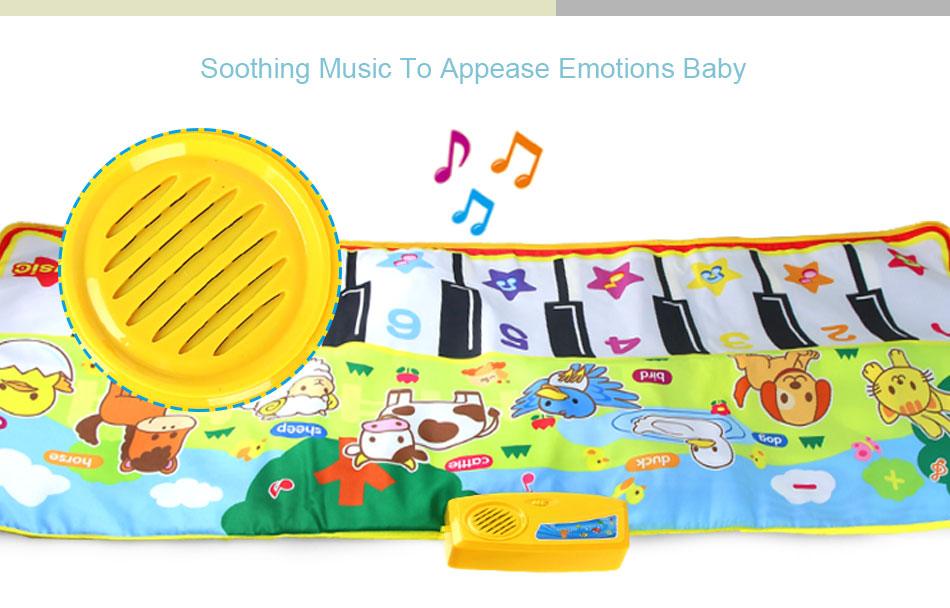 135X58CM Large Size Musical Baby Mat - Animal Theme Educational Learning Toy - Children Playing Music Mat (F2)(2X2)