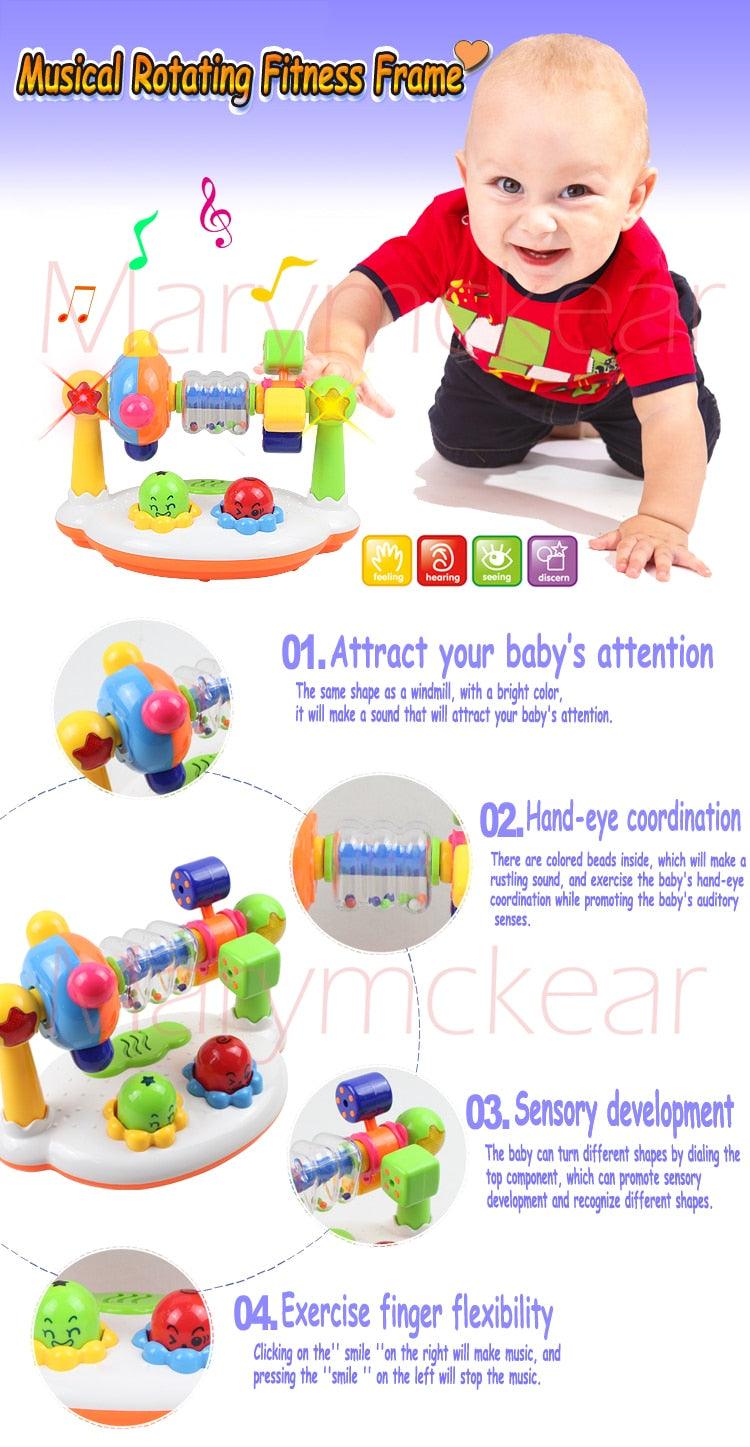 Cute Electric Educational Toys -Musical Rotating Fitness Frame Baby Toy - Sound & Flash Kids Toy (2X2)(F2)