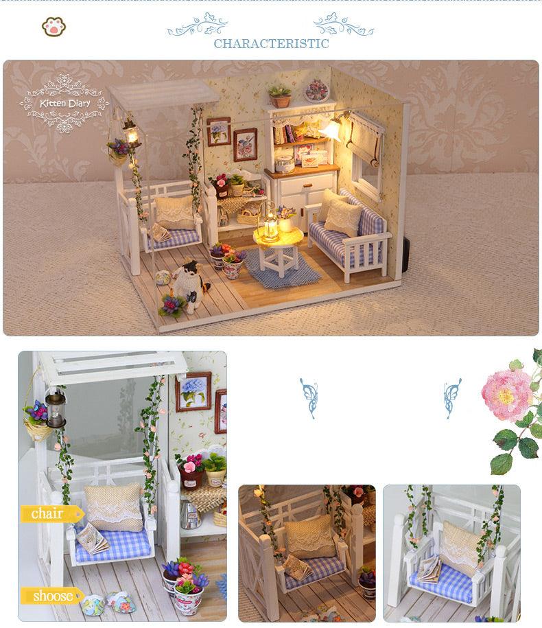 Gorgeous Doll Furniture House - Miniature 3D Wooden Dollhouse Toys - Children Birthday Gifts (D2)(4X2)(1X3)