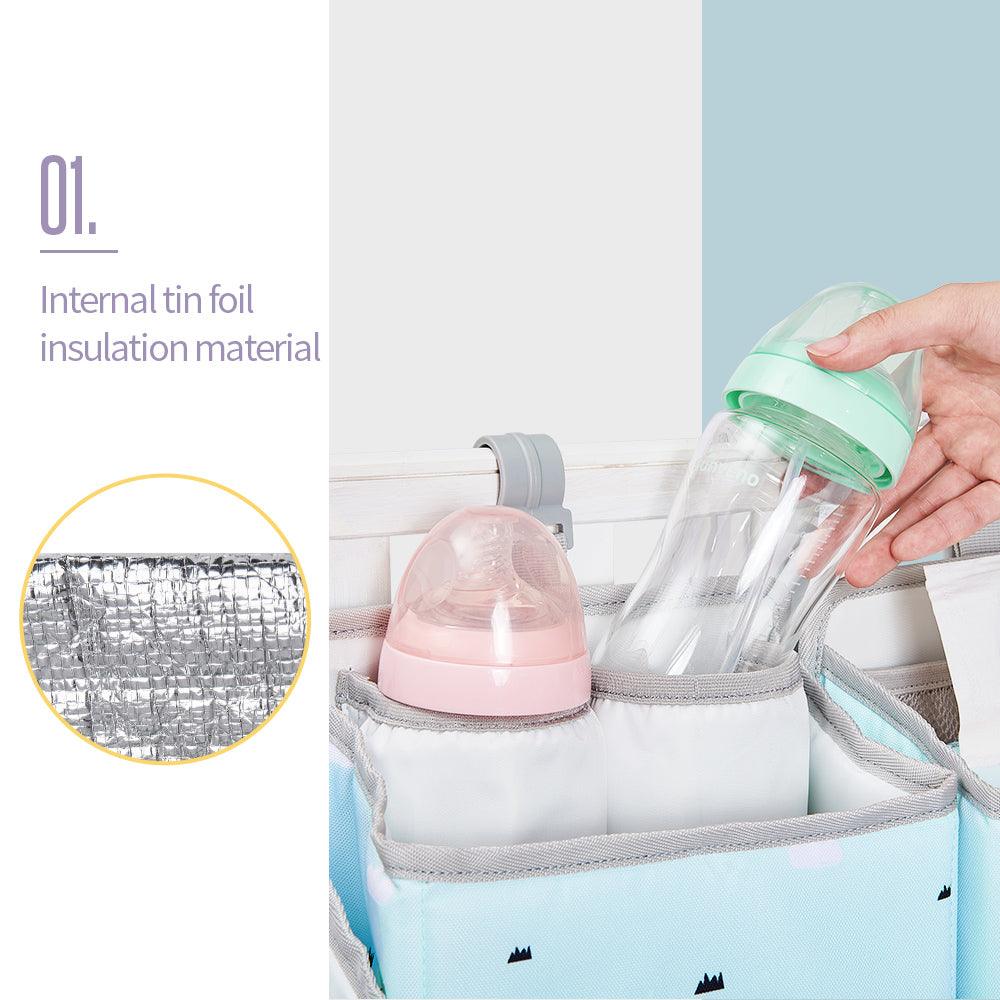 Portable Baby Bed Hanging Storage Bag - Toy Diapers Pocket Bedside Organizer (X1)(F1)