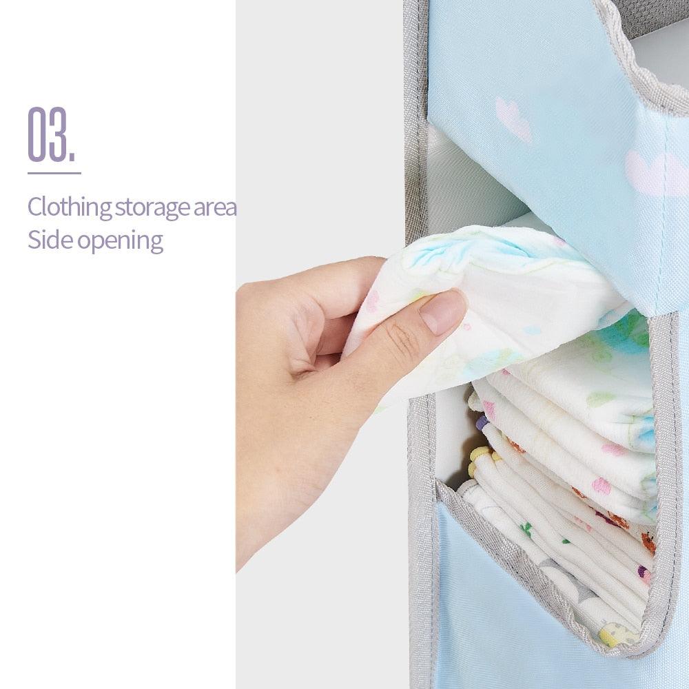 Portable Baby Bed Hanging Storage Bag - Toy Diapers Pocket Bedside Organizer (X1)(F1)