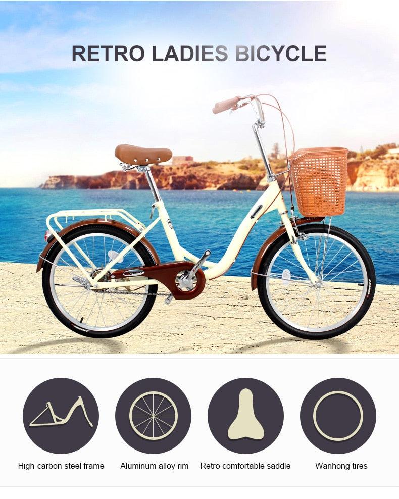 Comfortable Phoenix 20''24''26'' Women Bike - Adult Retro City Drum Brake Bicycle (9X1)